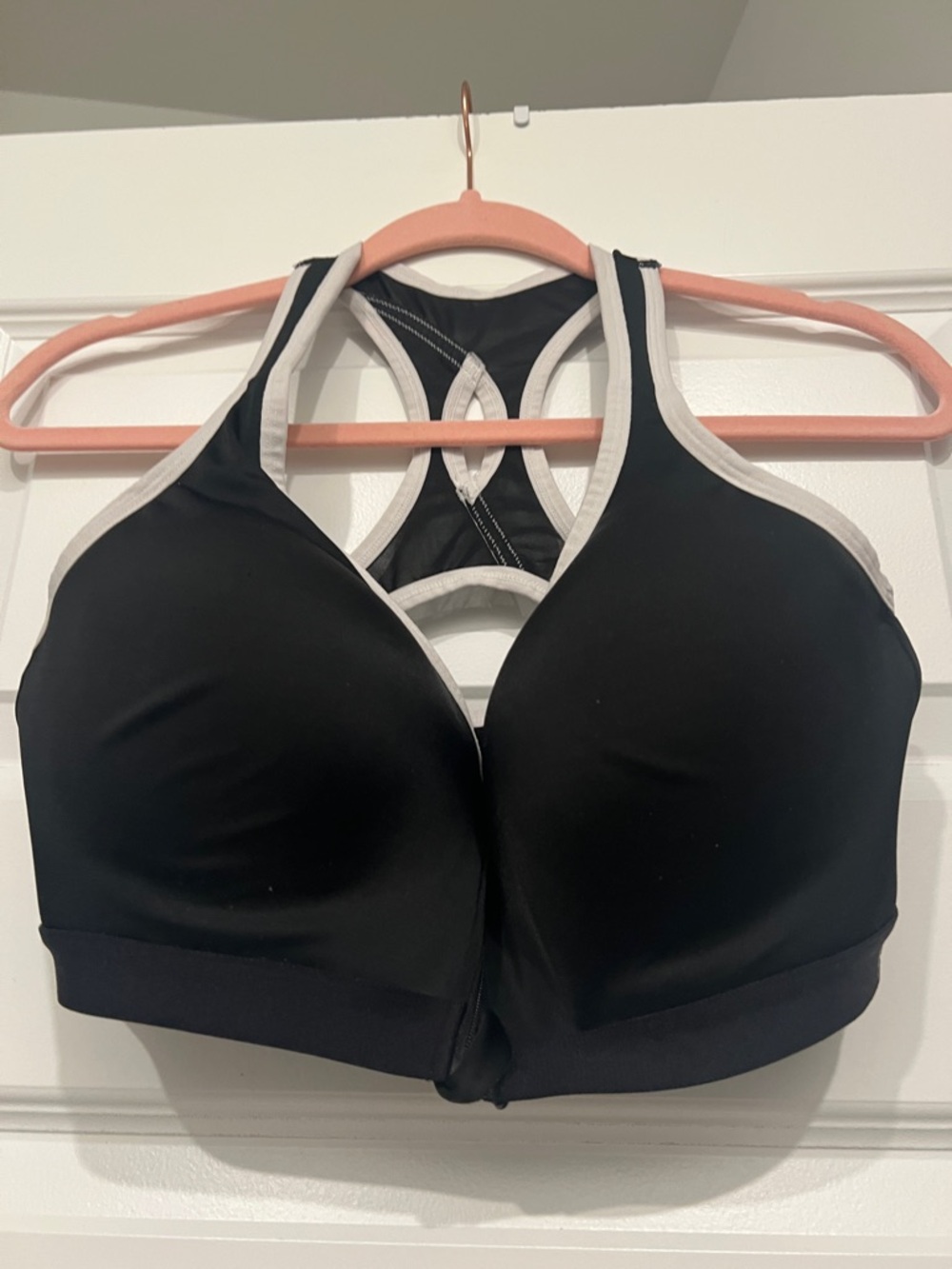 Danskin Black Underwire Sports Bra with White Trim